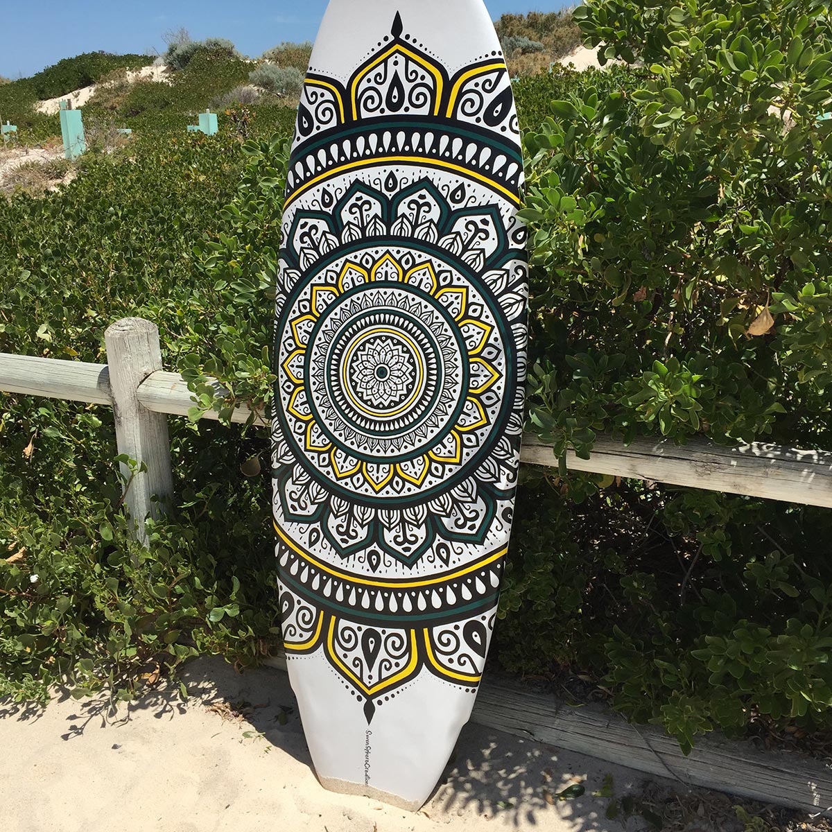 Mandala Surf Board Art