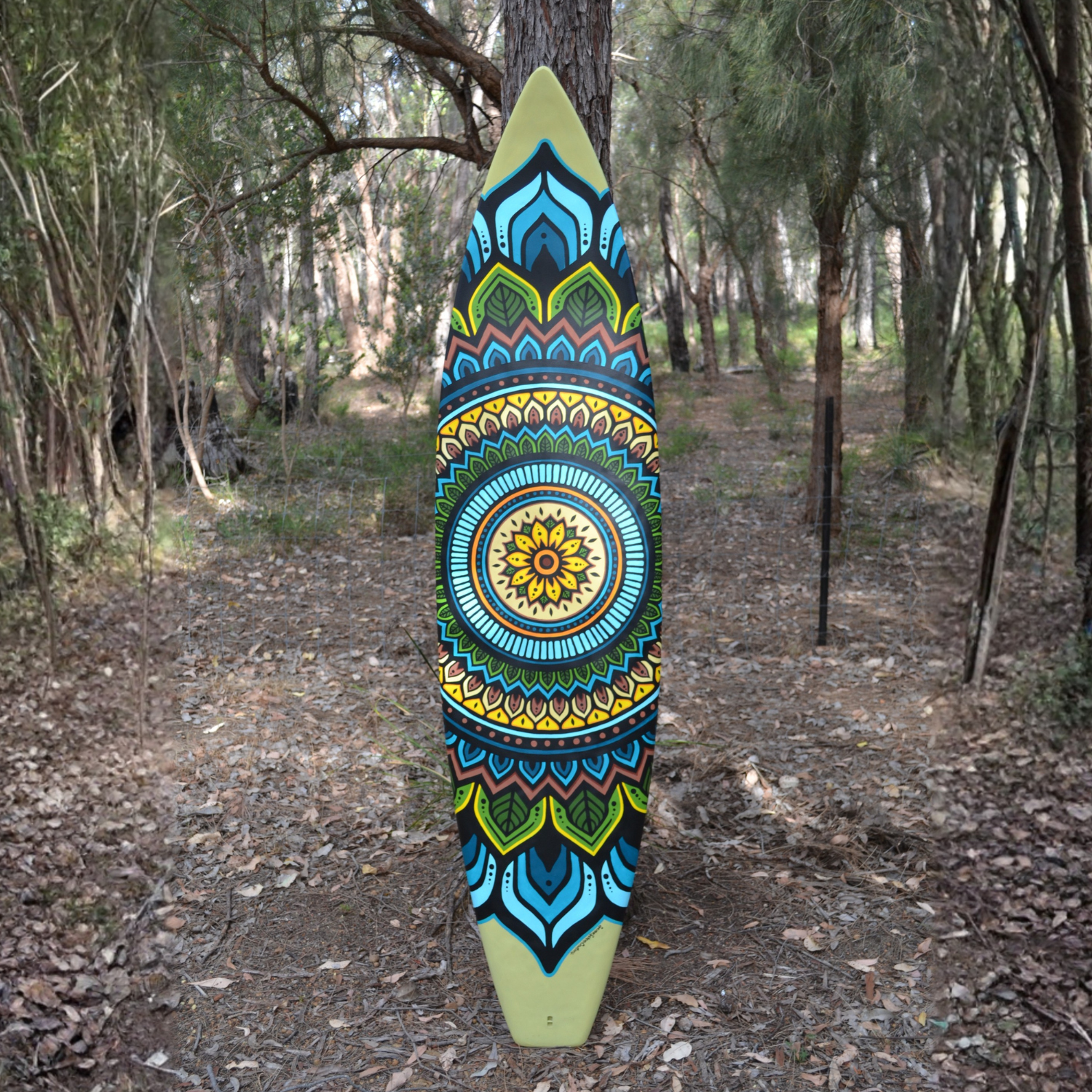 Surfboard Mandala art by Seven Sphere Creations
